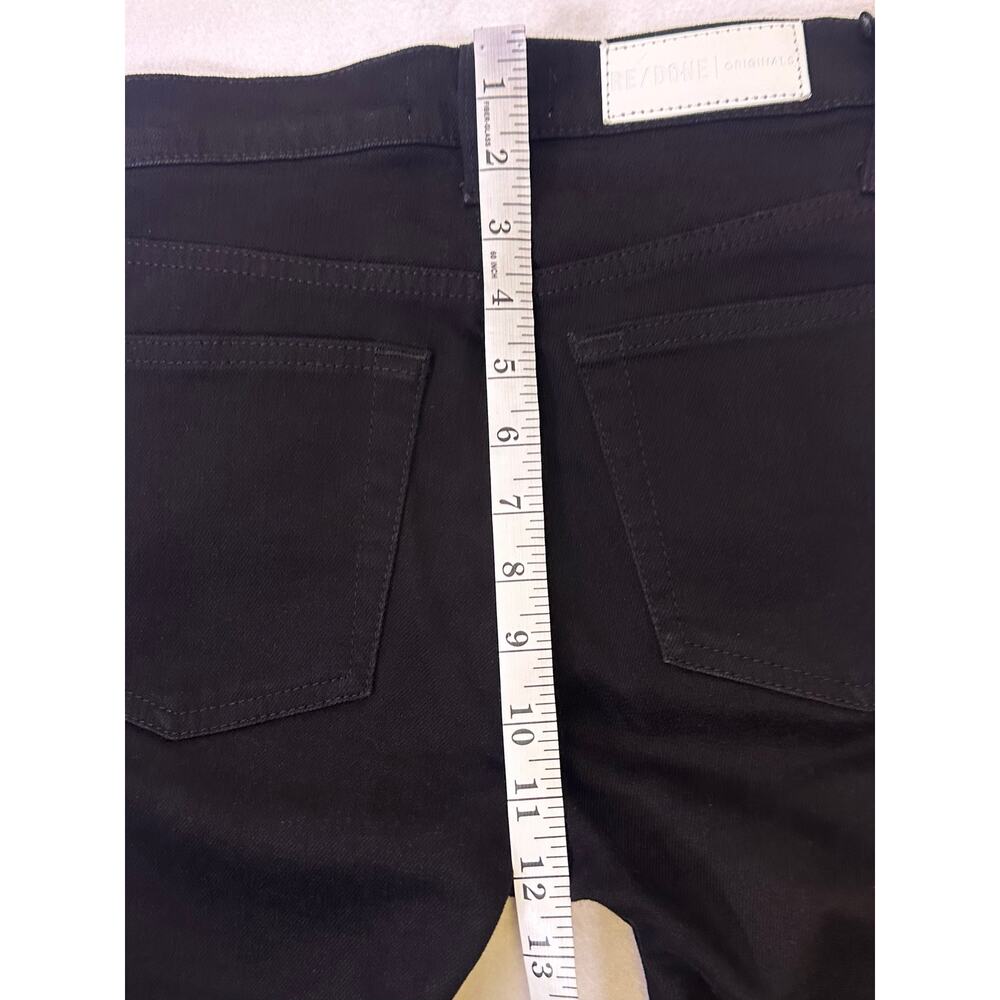 RE/DONE Originals 70s Straight Leg Jet Black Raw Hem Jeans Size 25 High Rise - Picture 13 of 14